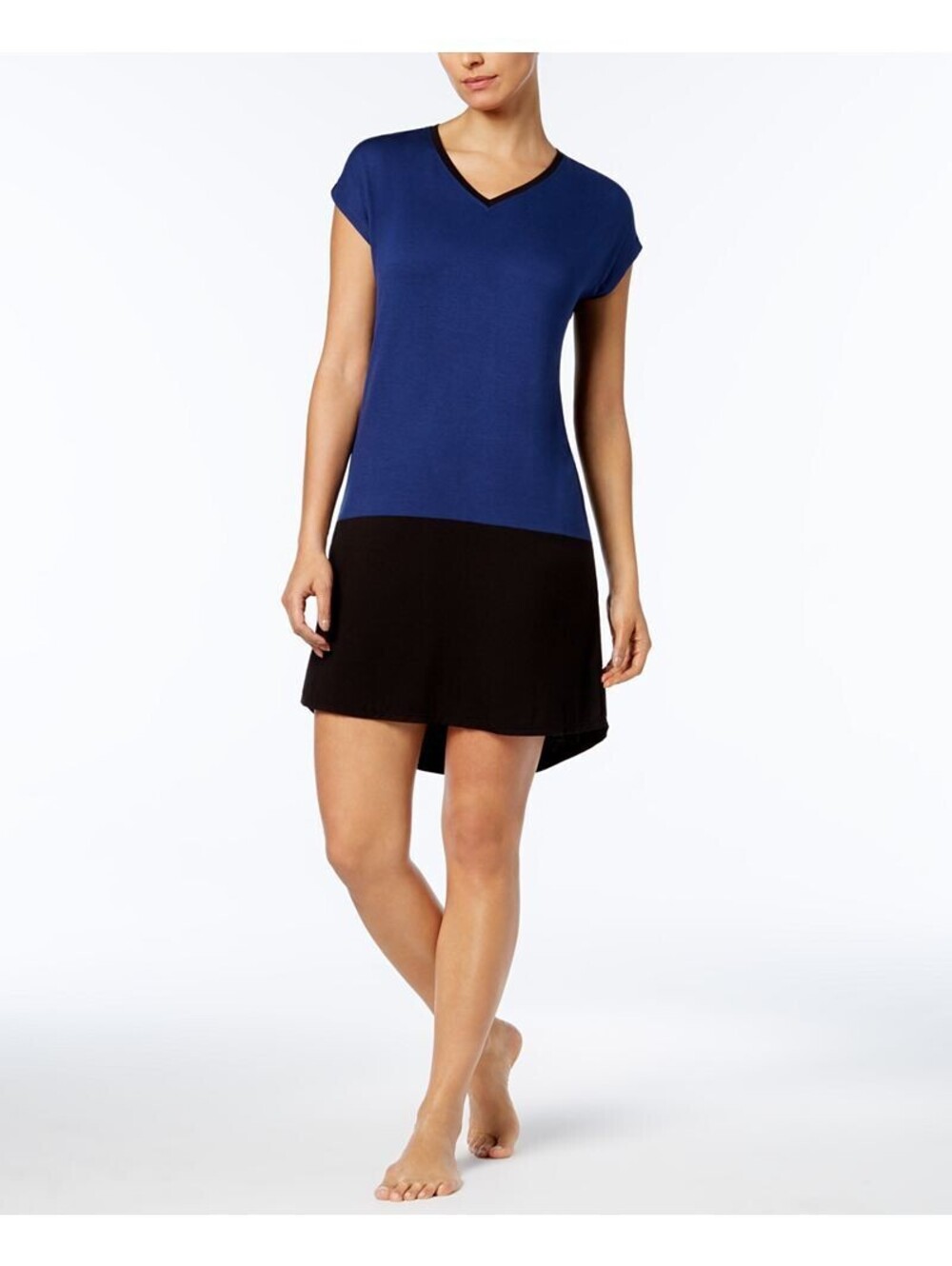Alfani Womens Colorblock Contrast-Panel Sleepshirt Size M